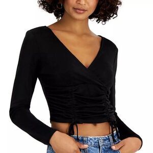 Crave Fame Juniors' Drawstring-Tie Top